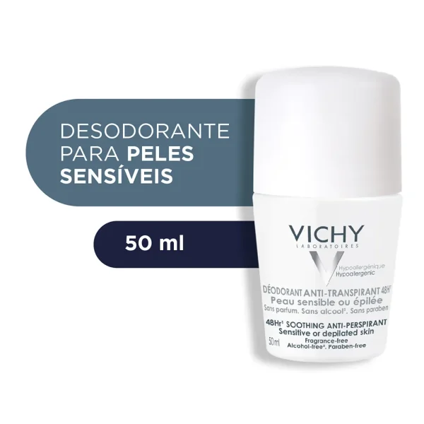 Desodorante Roll On Antitranspirante Vichy Soothing Unissex 50 ml - Imagem 2